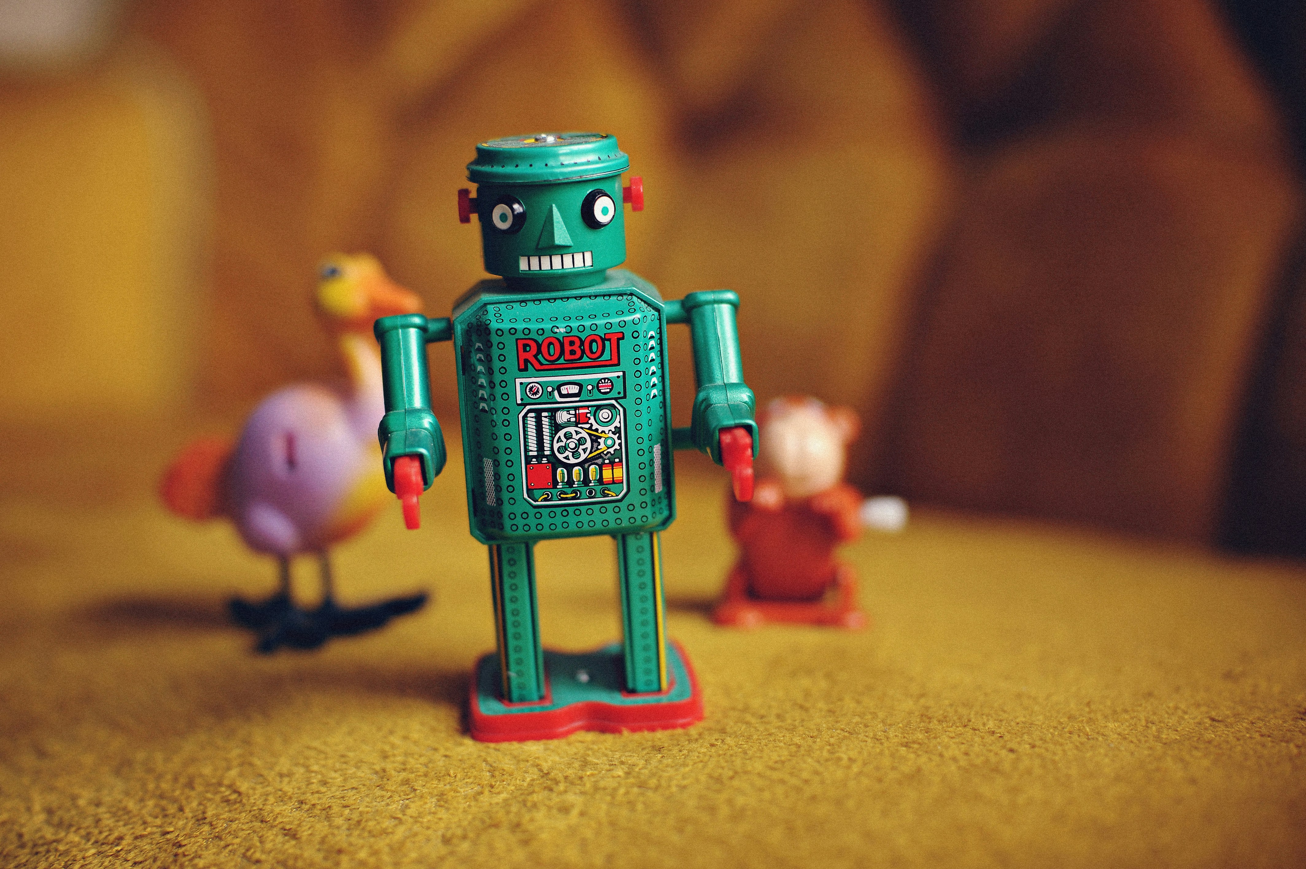 Cartoon robot entrepreneur coding a prompt as a service startup
